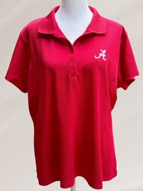 Antigua Alabama Crimson Tide Polo Style Shirt Women's XL Relaxed Fit Script A
